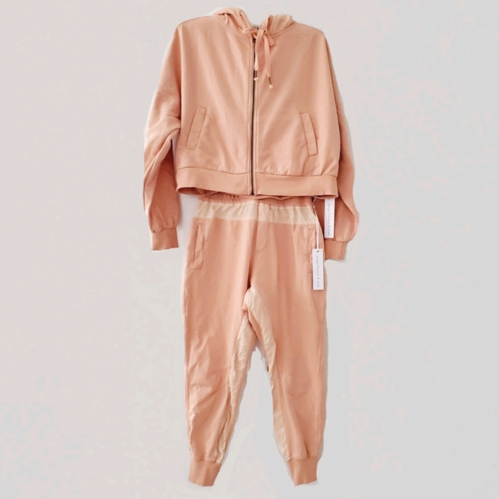 🍑 YFB 2 piece crop hoodie joggers pants set XS S